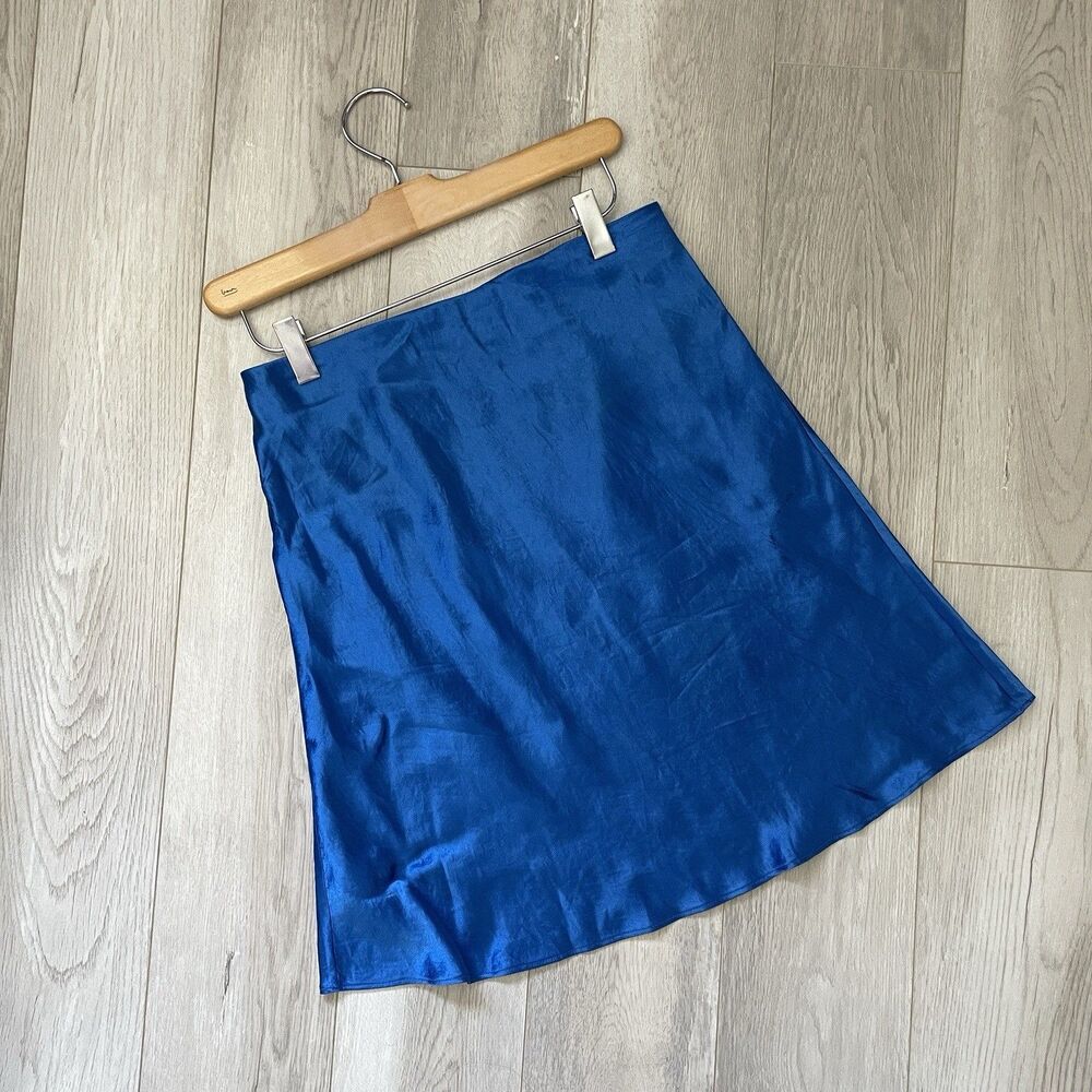 Babaton Slip Skirt artizia acetate satin mini womens Blue (size 8) going out